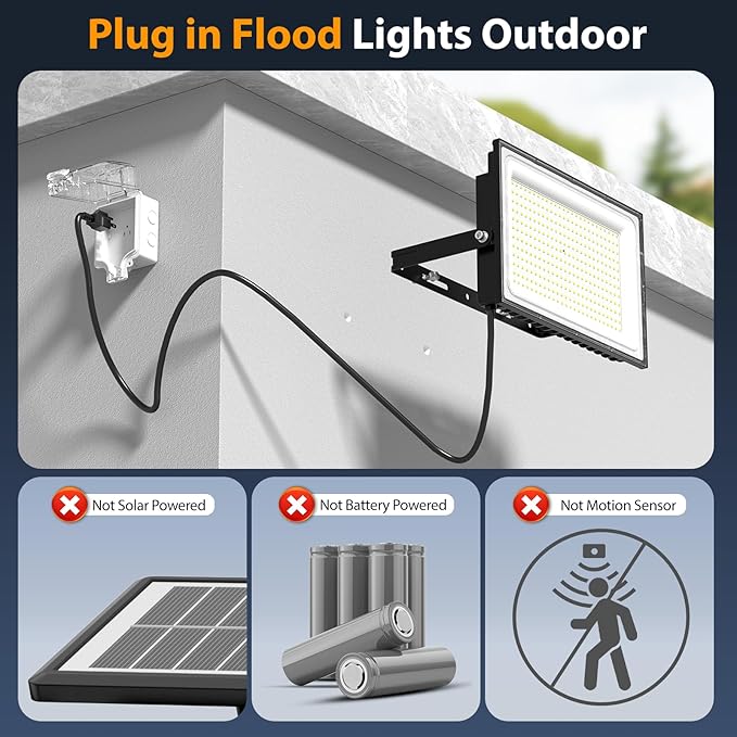 Onforu 200W Flood Lights Outdoor, 19000lm Bright LED Work Light - Image 2