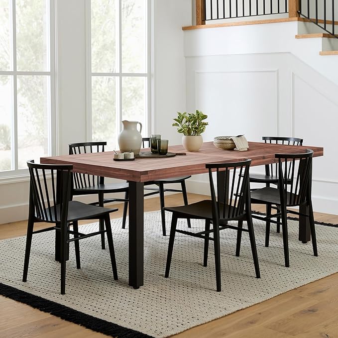 Flamaker Dining Table for 6 FSC Acacia Wood Indoor Outdoor Home Kitchen Table - Image 3