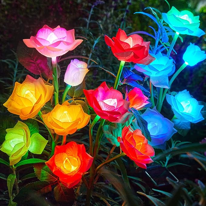 Solar Garden Lights, 6 Pack Upgraded Garden Decor LED Lights by RECHOO