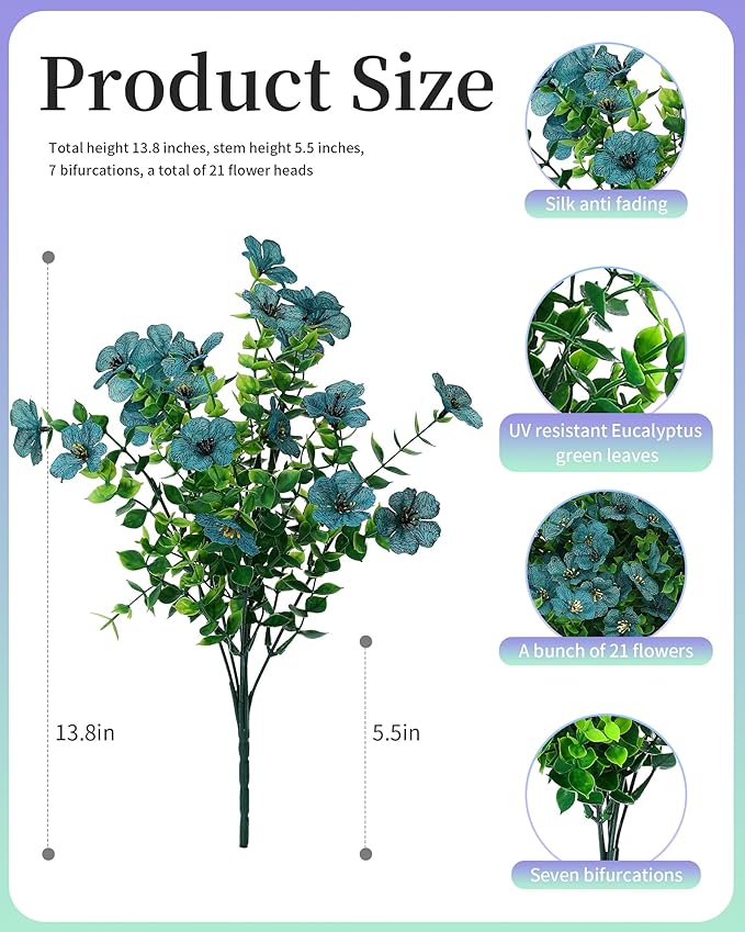 Faux Artificial Plants Flowers for Outdoor Planters Spring Summer Decor 16 - Image 5