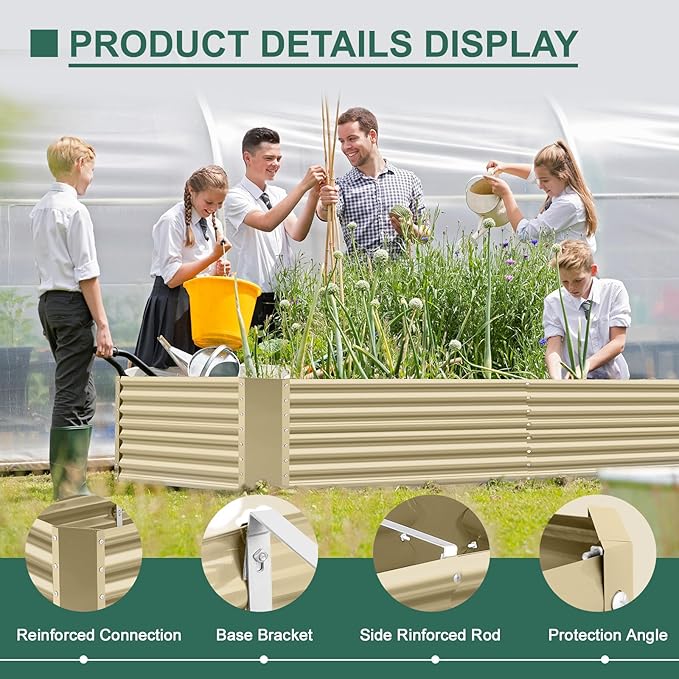 Land Guard 8x4x3ft Rectangular Galvanized Raised Garden Beds, Large-Capacity - Image 5