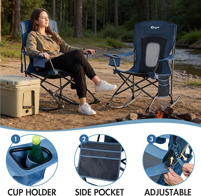 Portal Outdoor Rocking Chair Camping Folding Portable Rocker - Image 7