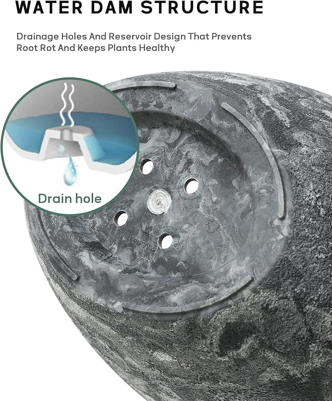 LaDoVita Plant Pots with Drainage Holes, 12 Inch Large Planters - Image 3