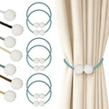 Hion Magnetic Curtain Tiebacks Blue 6 Pack, Curtain Tiebacks Buckles Holdbacks by Hion