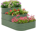 Outsunny 3-Tier Galvanized Steel Raised Garden Bed Kit, 62.25" x 43" x 32.25" by Outsunny