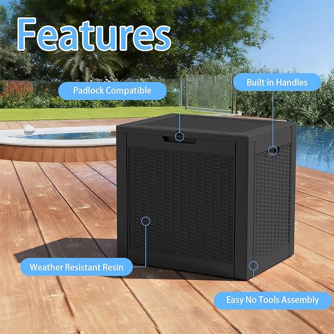 ROJIK 39 Gallon Outdoor Storage Box, Deck Box - Image 3