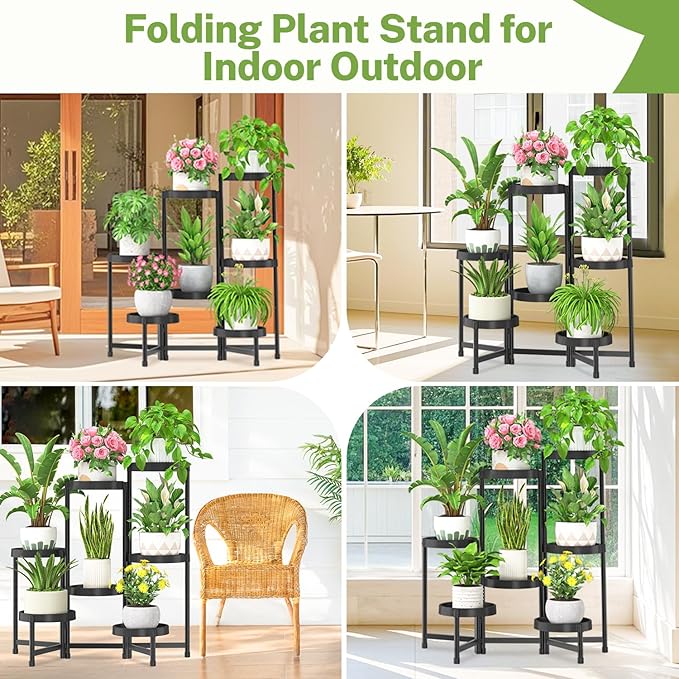 iDavosic.ly 7 Tier Folding Plant Stand Indoor Outdoor - Image 6