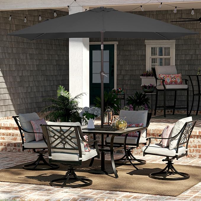 JEAREY 6.5x10 ft Rectangular Patio Umbrellas Rectangle Outdoor Umbrella - Image 4