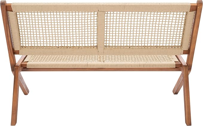 SAFAVIEH Outdoor Collection Kobina Natural Acacia Wood/Natural Rope Foldable - Image 5
