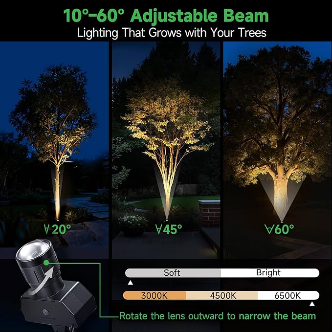 Outdoor Solar Spotlight, Adjustable Angle Landscape Spotlight Waterproof - Image 4