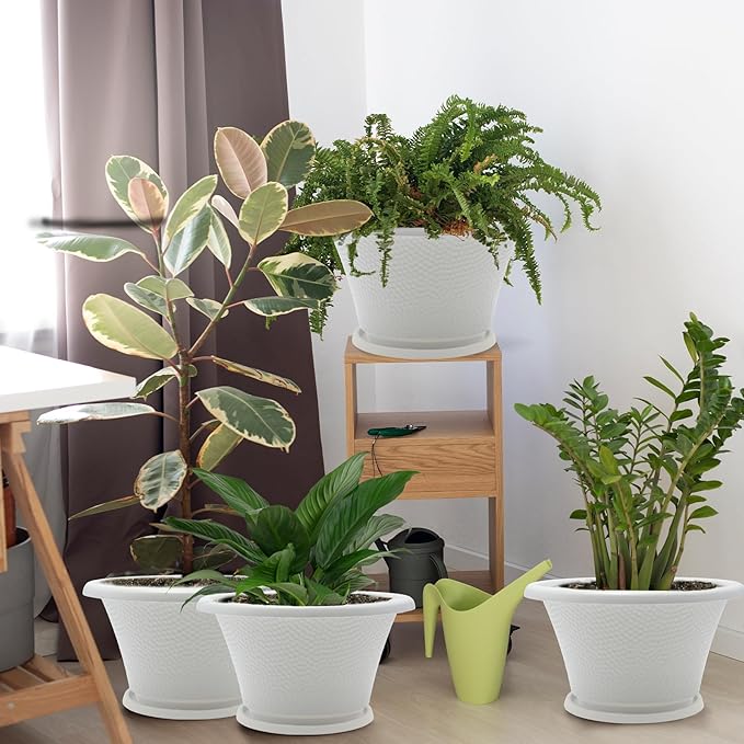 Quarut 12 Inch Plant Pot, 4 Pack Large pots - Image 3