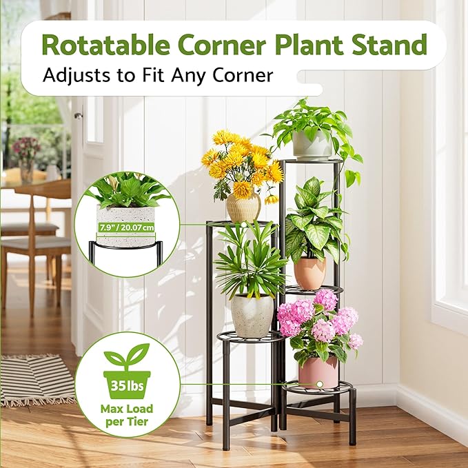 Plant Stand 5 Tier Indoor Metal Flower Shelf - Image 2