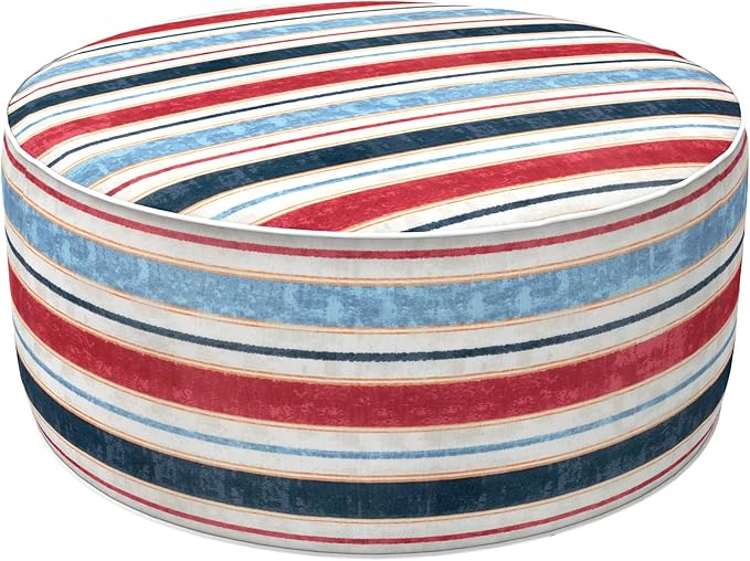 LVTXIII Outdoor Inflatable Ottoman, Fade-Resistant Round Footrest Stool D31”x by LVTXIII