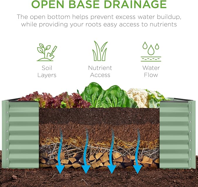 Best Choice Products 4x2x2ft Outdoor Metal Raised Garden Bed, Deep Root Planter - Image 3