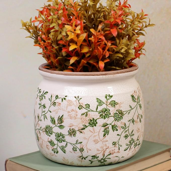 Vintage Country Ceramic Vase and Planters, 6.29 Inch Small Plant Pots - Image 4