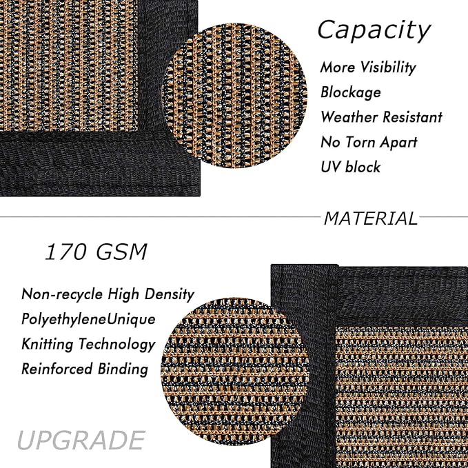 UPGRADE Privacy Fence Screen 6'x24' Brown Outdoor 90% Visibility Blockage 170 - Image 2