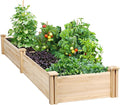 Yaheetech 8×2ft Wooden Horticulture Raised Garden Bed Divisible Elevated by Yaheetech