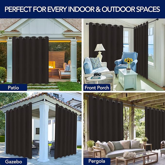 PureFit Outdoor Curtains for Patio Waterproof Weatherproof, UV Resistant - Image 5