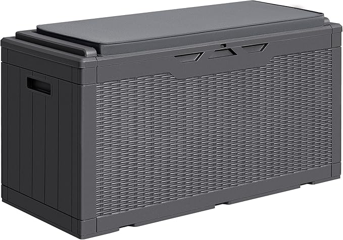 Greesum 100 Gallon Resin Deck Box Large Outdoor Storage by BuynowfromGreesum