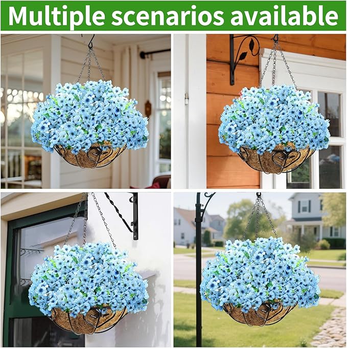 Artificial Hanging Flower for Outdoors, Fake Hanging Basket for Outside - Image 6