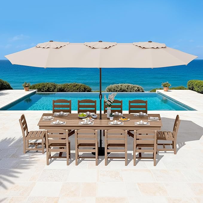 SERWALL 11 Piece Outdoor Dining Set - Image 9