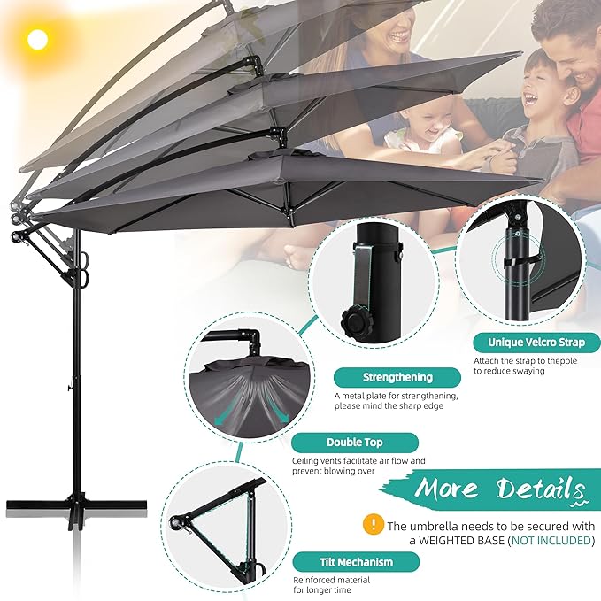 Shintenchi Patio Offset Umbrella - Image 3