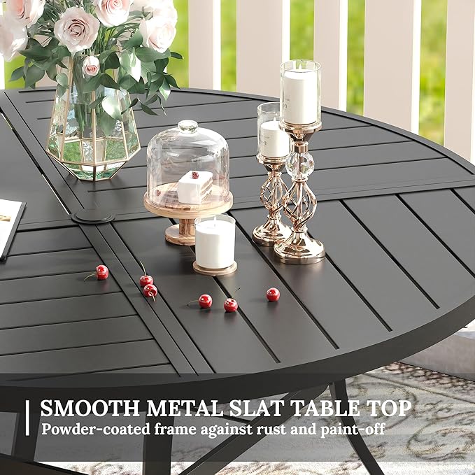 VICLLAX Round Patio Table with Adjustable Umbrella Hole - Image 5