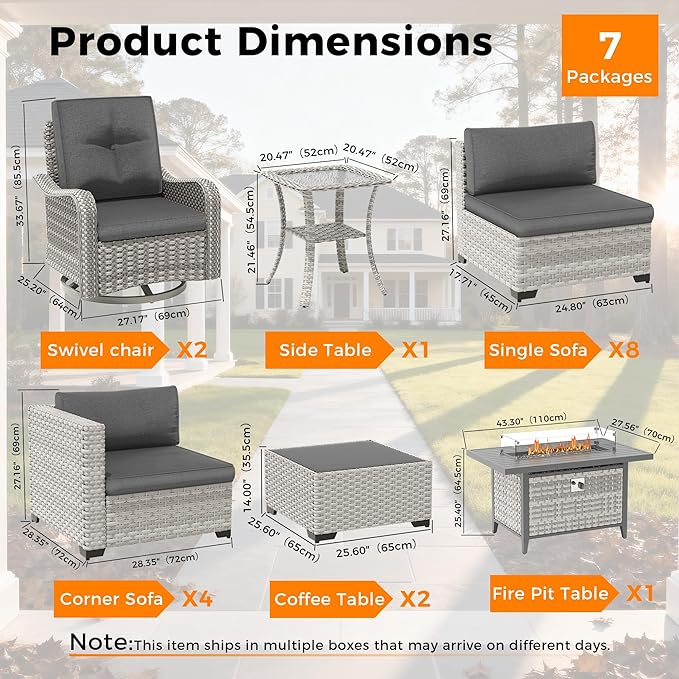 14-Seat Outdoor Wicker Patio Furniture Set - Image 3