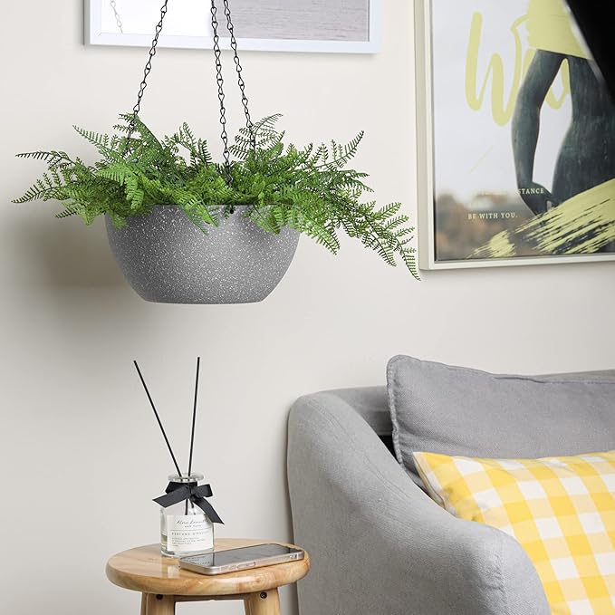 T4U Hanging Planters for Indoor Plants, 10 Inch Hanging Planter Outdoor 2 Pack - Image 7