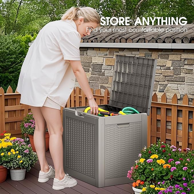 Outdoor Storage Box, Resin Deck Boxes Indoor and outdoor, Waterproof Storage - Image 7
