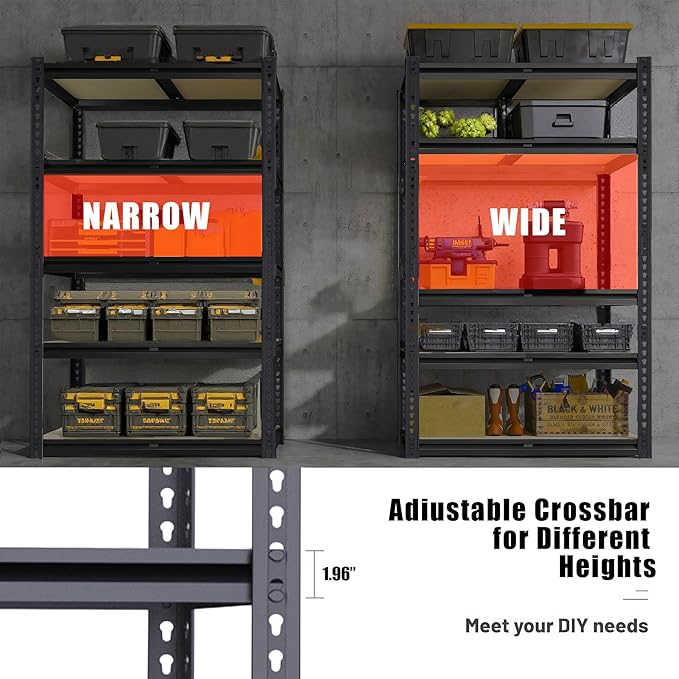 Garage Storage Shelves, 2400 LBS Heavy Duty Shelving, Metal Garage Shelves - Image 5