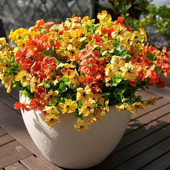 Artificial Flowers for Outdoor, UV Resistant Fake Silk Flowers, Realistic Faux - Image 6