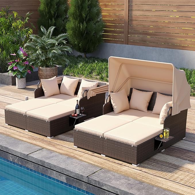 Tangkula Patio Rattan Daybed - Image 4