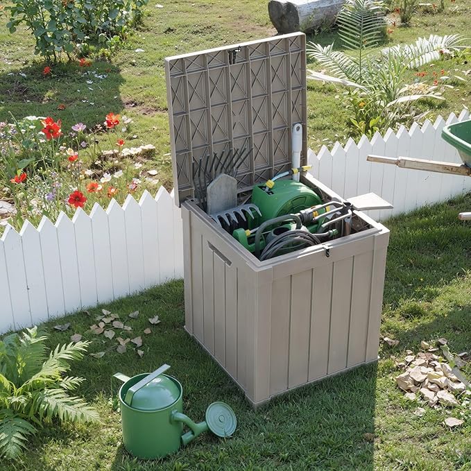 50 Gallon Waterproof Outdoor Storage Box, Resin Deck Box, Lockable Outside - Image 6
