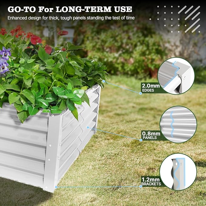 A ANLEOLIFE Set of 8, 18 Inch Tall Antique White Raised Garden Beds Kit - Image 5