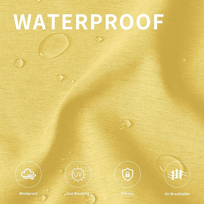 Easy-Going Linen Look Outdoor Curtains Waterproof Windproof Porch Curtains - Image 2