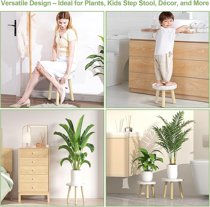 3-Pack Wood Plant Stands Indoor, Single Plant Stand - Image 7