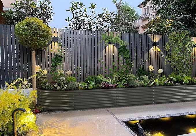 A ANLEOLIFE 12X3X1.5 ft Galvanized Raised Garden Beds Outdoor, Oval Extra Large - Image 3