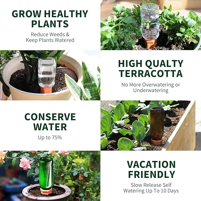 Large Terracotta Plant Watering Spikes, Automatic Plant Waterer Outdoor | - Image 6