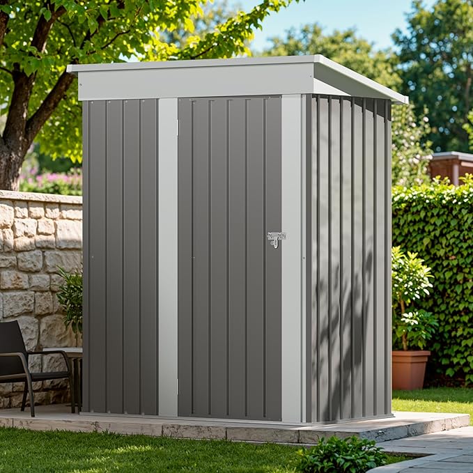 Devoko Outdoor Storage Shed 5 x 3 FT Lockable Metal Garden Shed Steel - Image 6