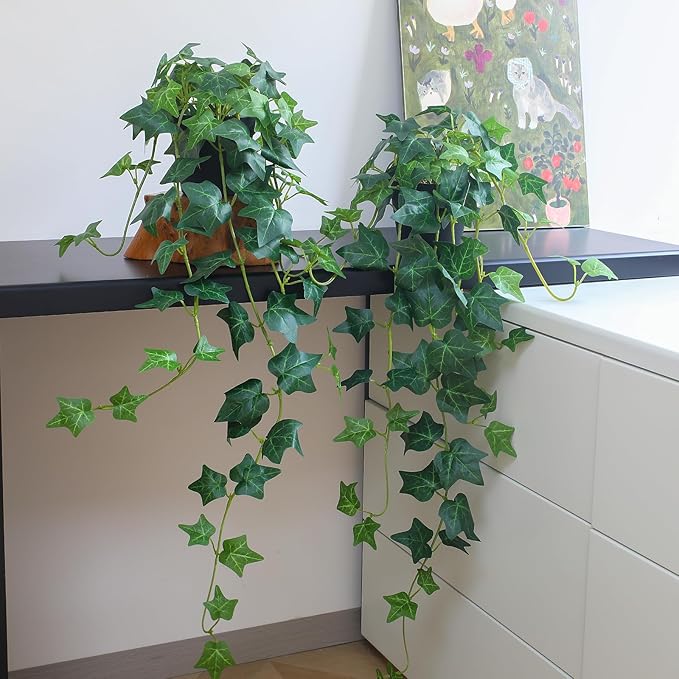 Fake English Ivy Plants in Pots Set of 2 – Realistic Artificial Ivy Greenery - Image 7
