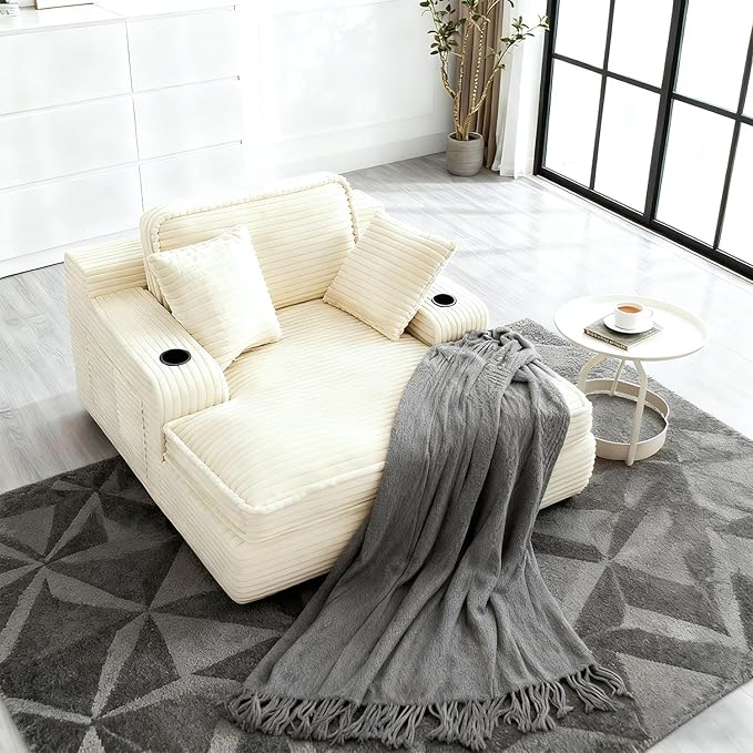 67" Oversized Chaise Lounge Chair Indoor, Soft Boneless Cloud Couch - Image 4