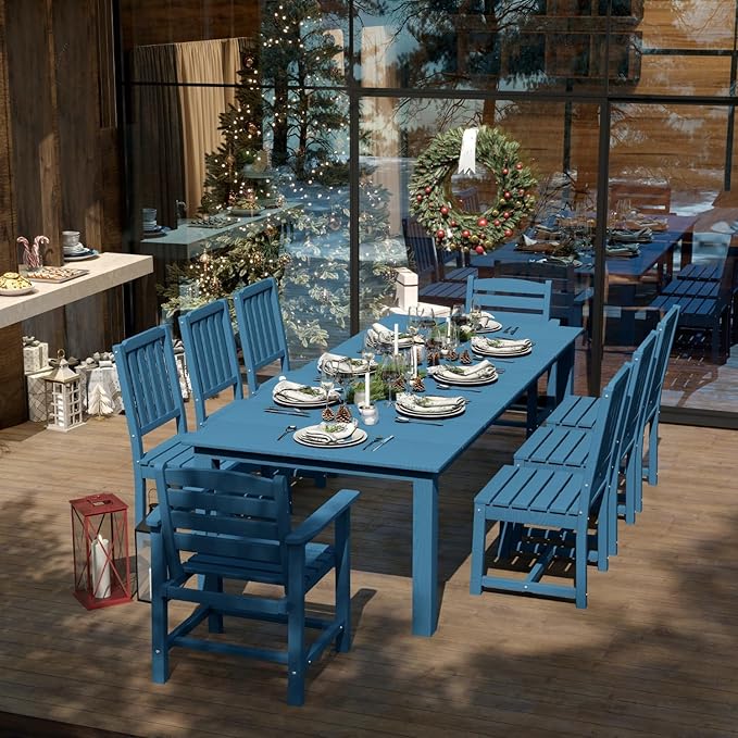 5-Piece Navy Blue Outdoor Dining Set - Image 6