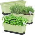 Window Box Planter 4 Packs, 17 Inches Rectangle Flower Pots by Oliz