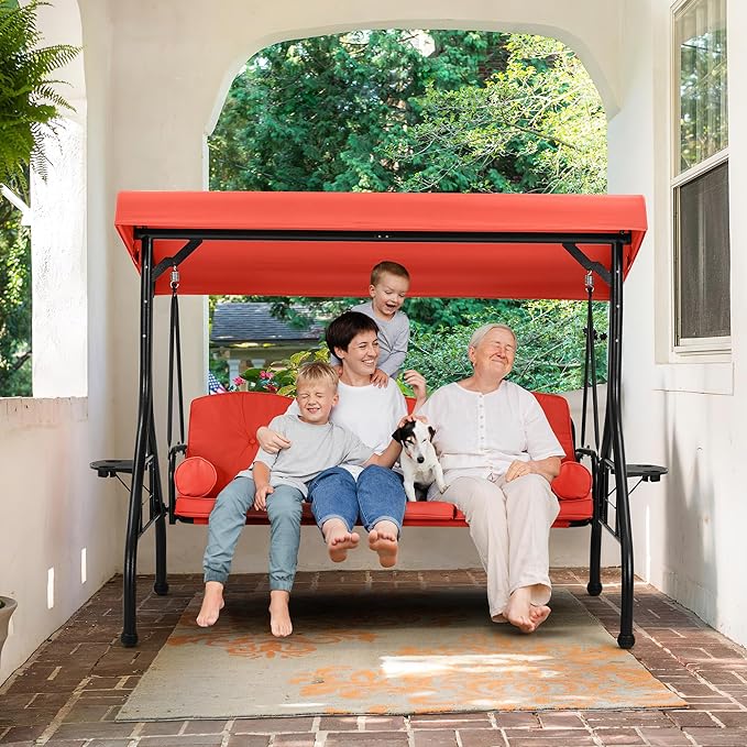 HOMREST 3 Seat Outdoor Porch Swing - Image 6