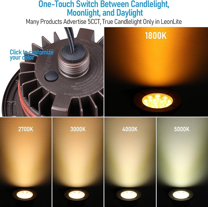 LEONLITE Dia. 4 Inch 5CCT Well Lights Landscape LED In Ground, 5 Color - Image 3