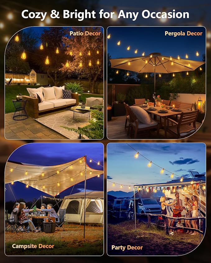 Brightown 202FT Solar String Lights Outdoor Waterproof - Image 7
