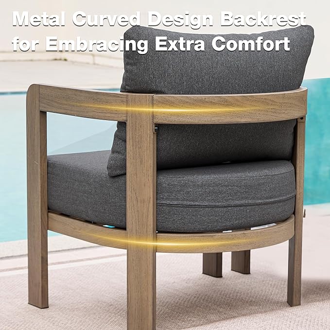 Outdoor Furniture Set, Metal Modern Outside Furniture - Image 5