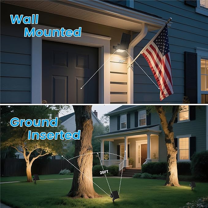 VOLISUN Solar Spotlight Outdoor, IP67 Waterproof Solar Landscape Spot - Image 2