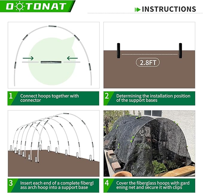 8FT Garden Hoops Grow Tunnel Kit - Image 3